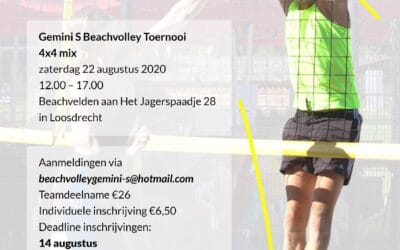 Het grote Gemini S Beachtoernooi gaat door!